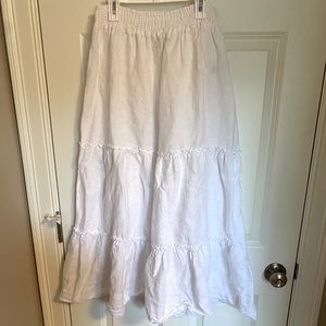 White linen maxi skirt